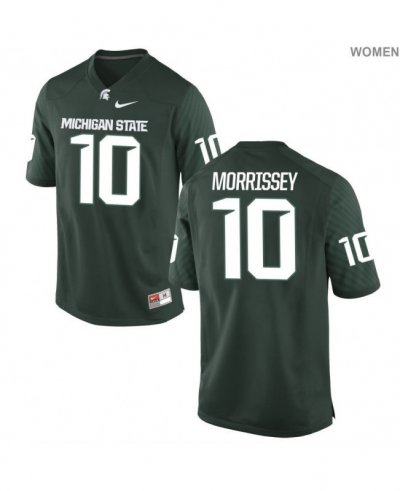 Women's Michigan State Spartans NCAA #10 Matt Morrissey Green Authentic Nike Stitched College Football Jersey BB32F03PH